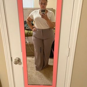 Grey Structured Wide Legged Slacks